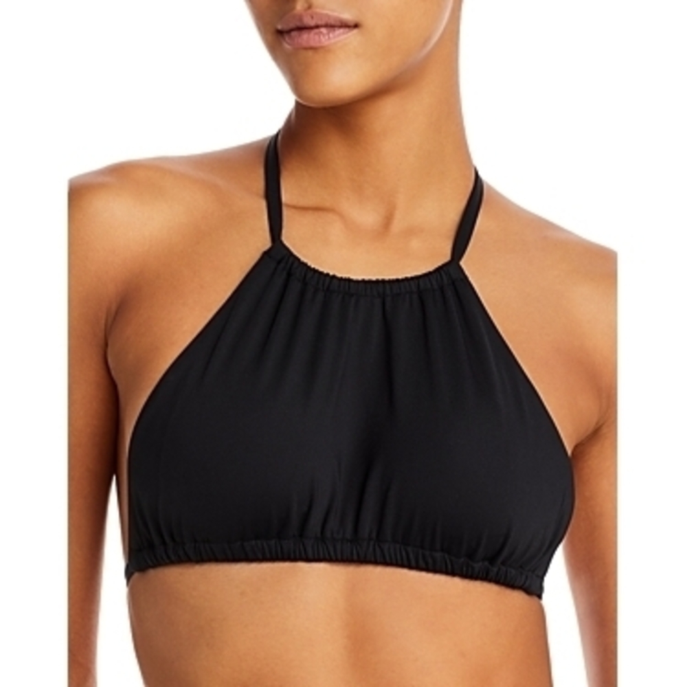 Aqua Swim Womens High Neck Halter Bikini Swim Top , Black, M